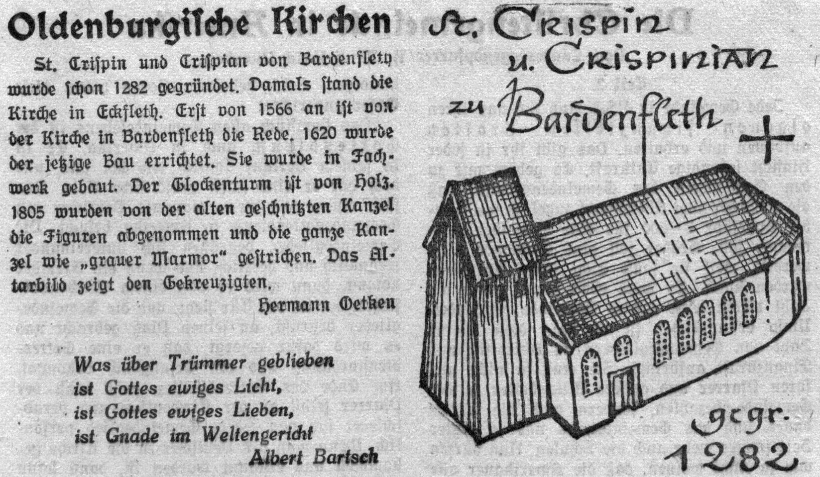 Kirche in Bardenfleth