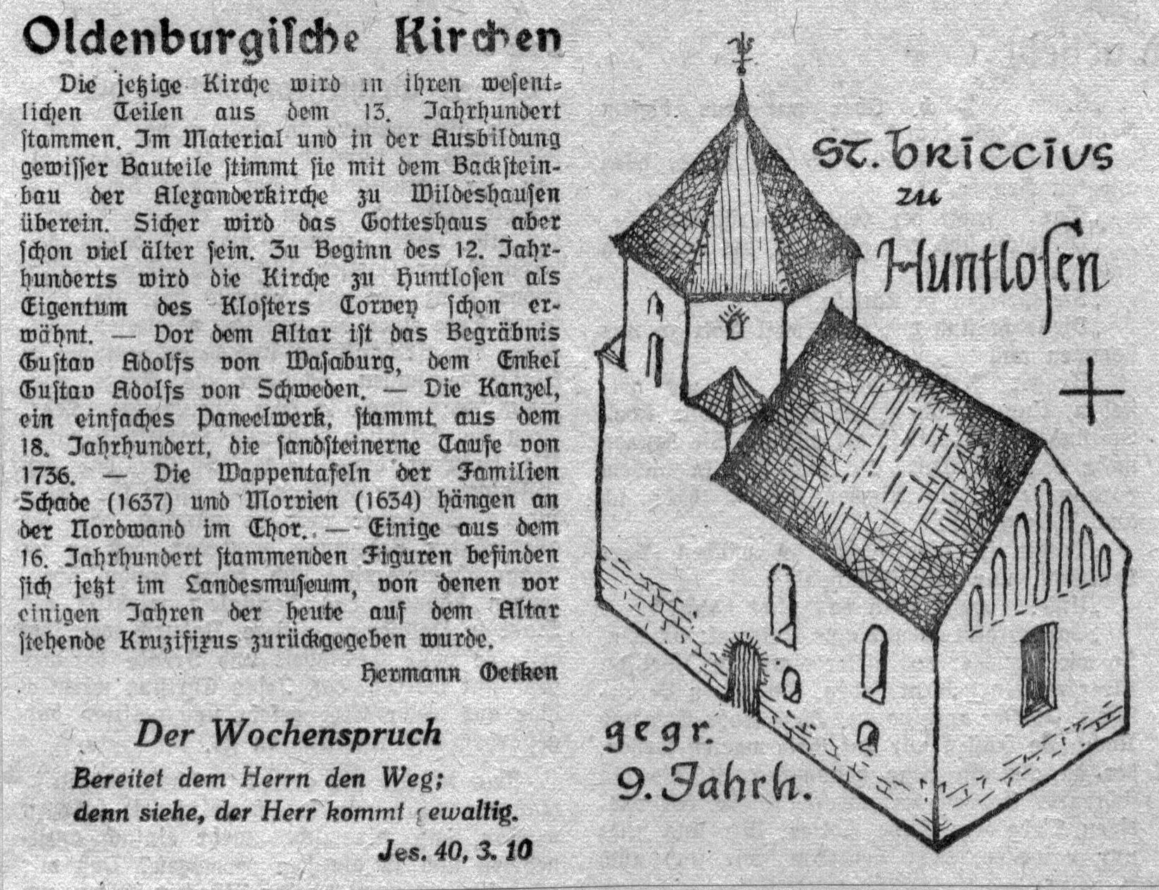 Kirche in Huntlosen
